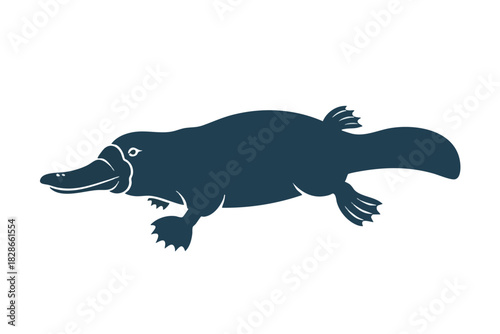 Simple Platypus Illustration on White Background