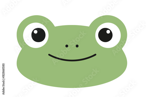 Cartoon Green Frog Face Emoji Icon