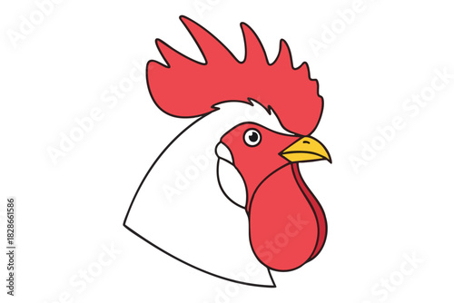 Colorful Cartoon Rooster Illustration