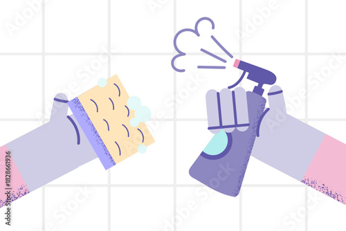 Washing and house cleaning concept