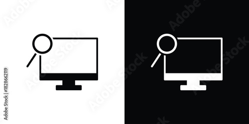 Search online icons symbol for web and mobile filled vector isolated