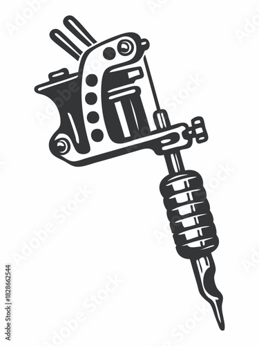 Vintage illustration of a coil tattoo machine