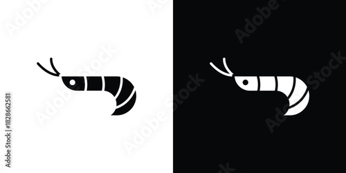 Shrimp icons symbol for web and mobile filled vector isolated