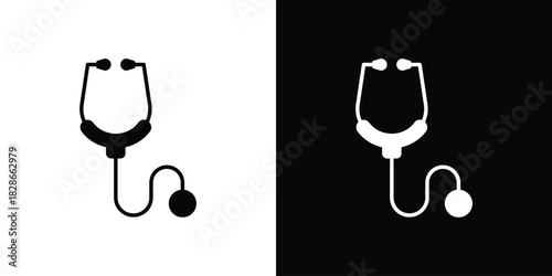 Stethoscope icons symbol for web and mobile filled vector isolated