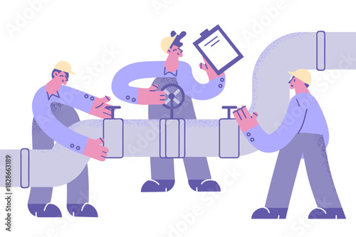 Repairing pipeline and construction concept