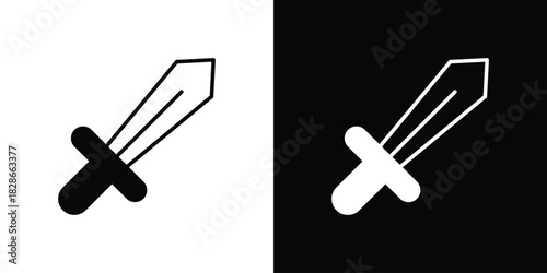 Sword icons symbol for web and mobile filled vector isolated