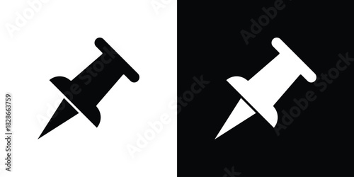 Thumbtack icons symbol for web and mobile filled vector isolated