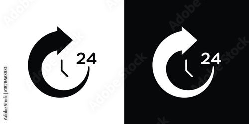 Time twenty four icons symbol for web and mobile filled vector isolated