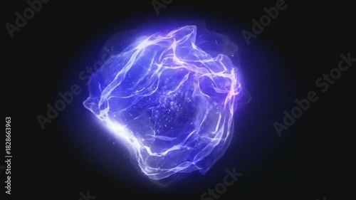  Violett - blaue Galaxie, isoliert auf schwarzem Hintergrund.