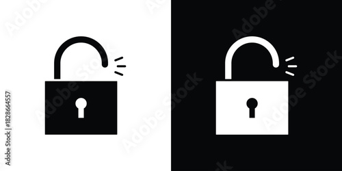 Unlock icons symbol for web and mobile filled vector isolated