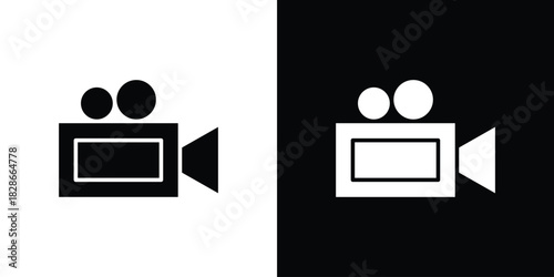 Video camera icons symbol for web and mobile filled vector isolated