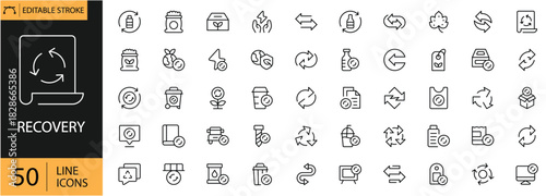 Recovery and Rehabilitation Icon Sheet Health Healing Support Symbols
