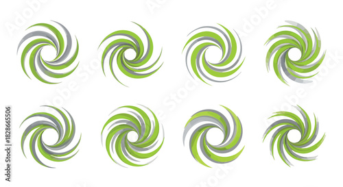 Swirling abstract shapes with transparent background