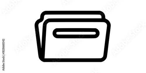 classic black white digital file icon, representing folder storage box. | Clean, isolated vector art for creative projects.