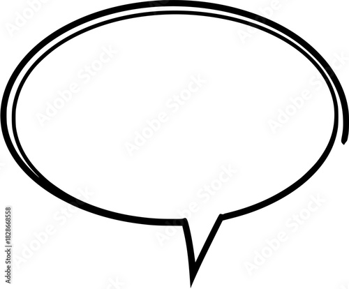 Eloquent Echoes: Black White Speech Bubble Icon | Clean, isolated vector art for creative projects.