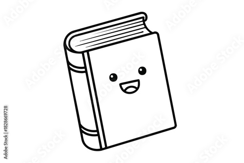 Smiling Book Cartoon Illustration