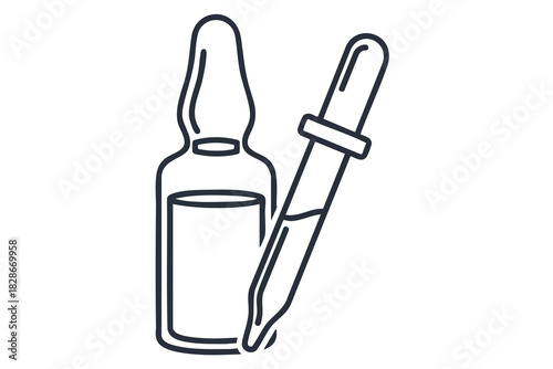Medical Ampoule and Dropper Illustration
