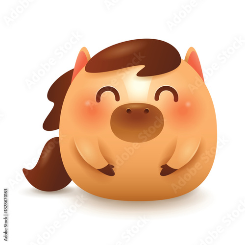 Cute Little Cartoon Horse. Chinese Zodiac