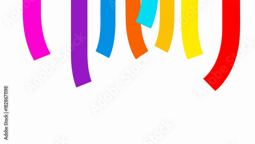 Vibrant Curved Ribbon Shards Suspended Mid-Fall – Modern Vector Art