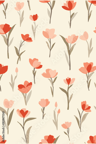 seamless pattern with red roses