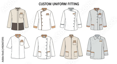 Custom uniform fitting options for business apparel