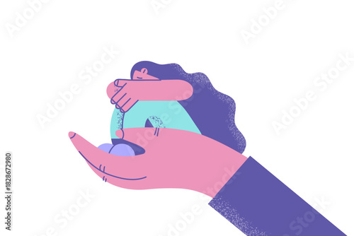 Depression and helping hand concept