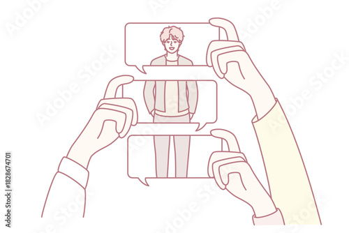 crowd raising phones to record speaker on stage, fast-paced event coverage with multiple devices capturing