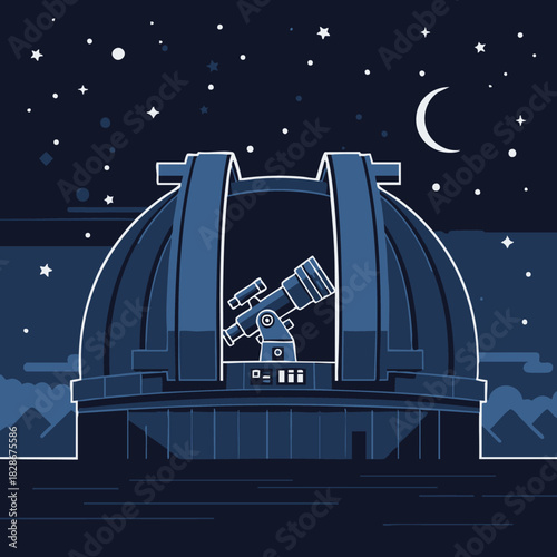 astronomical observatory dome for night stargazing