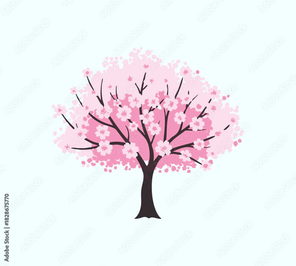 Obraz premium stylized japanese sakura tree in spring