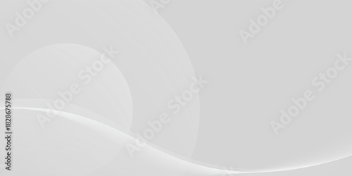 Minimalist gray background with smooth, flowing curves. The gray background features a soft, modern texture with layered shapes. Aesthetic background vector. Gray background.