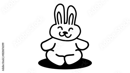 Toy rabbit symbol, black isolated silhouette