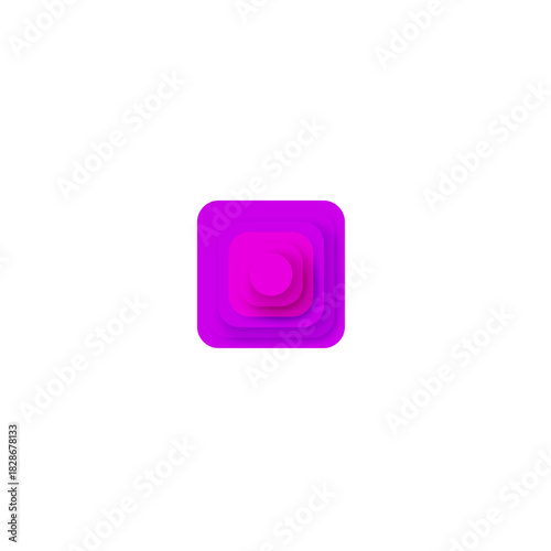 Layered magenta and purple squares on a plain white background. Suitable for design projects, backgrounds, wallpapers, and abstract concepts.
