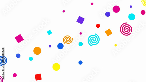 Floating Geometric Pellets in Organic Scatter Flow – Clean Vector Design