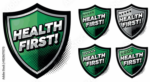 Health first shield badge with transparent background