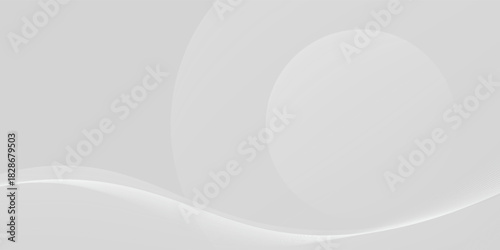 Minimalist gray background with smooth, flowing curves. The gray background features a soft, modern texture with layered shapes. Aesthetic background vector. Gray background.