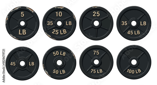 Weight plates collection with transparent background