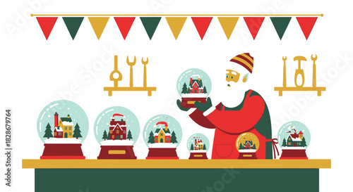 Santa's Workshop: Crafting Miniature Winter Wonderlands in Snow Globes with Festive Cheer