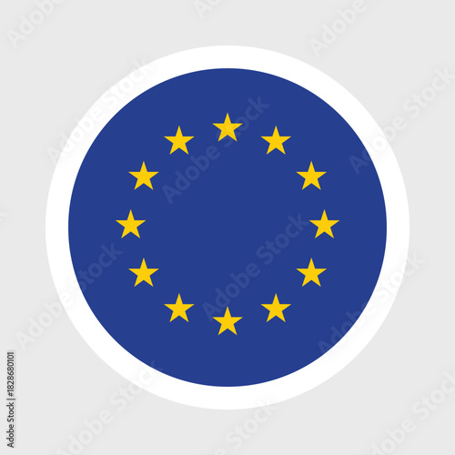 EU Flag Icon – Circle of Yellow Stars on Blue