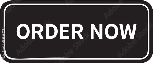 Black order now button isolated on white background