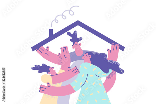 Stay at home during pandemic concept.