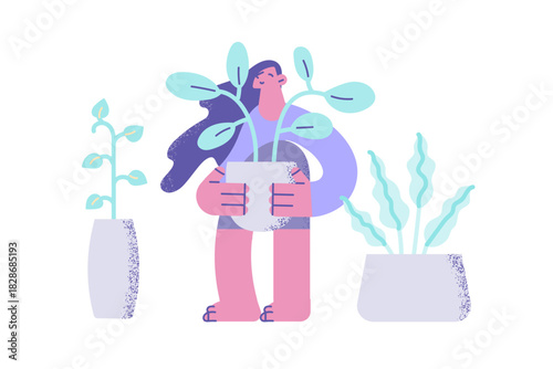 Growing plants and home flowers concept.
