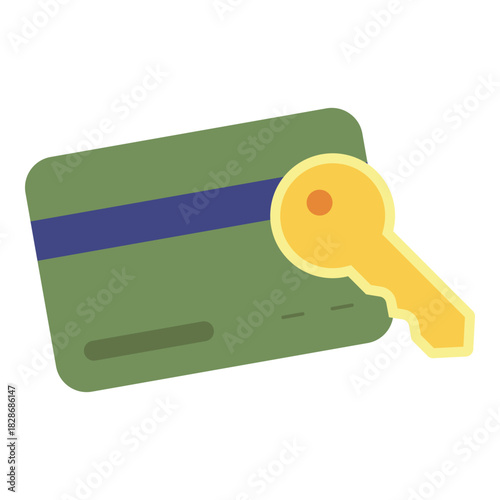 hotel card key flat icon