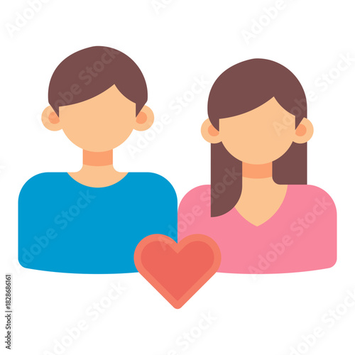 lovely couple in love flat icon