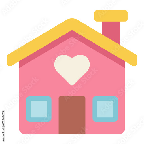 lovely house flat icon