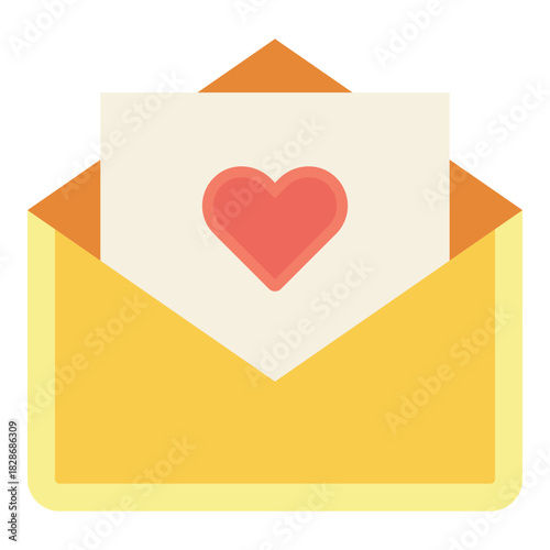 wedding invitation envelope flat icon