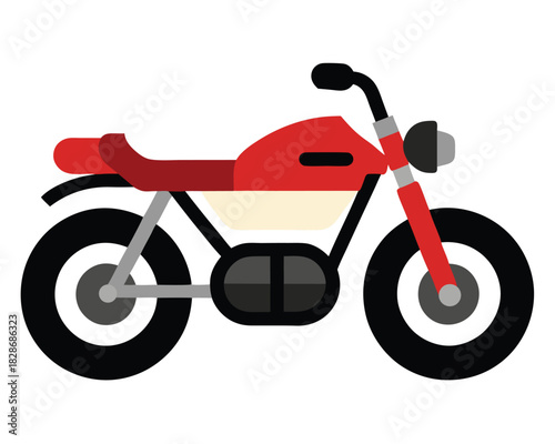 Vibrant red motorcycle illustration capturing the essence of freedom and classic design principles