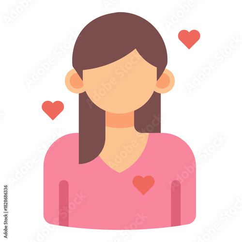 woman in love flat icon
