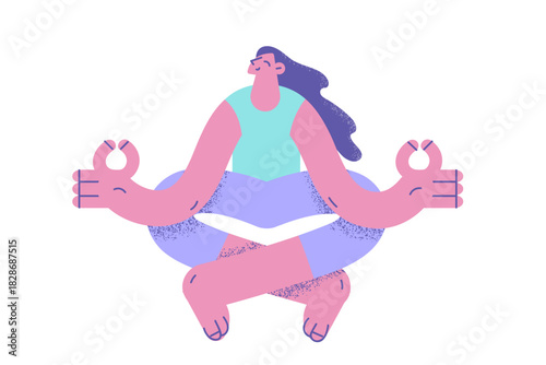 Practicing meditation and healthy lifestyle concept
