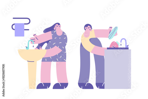Washing goods and hygiene concept.