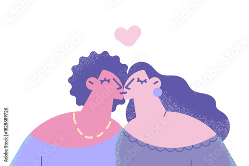 Mixed race lesbian love concept